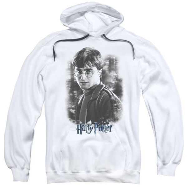 Harry Potter & Harry in the Woods-Adult Pull-Over Hoodie, White - Medium