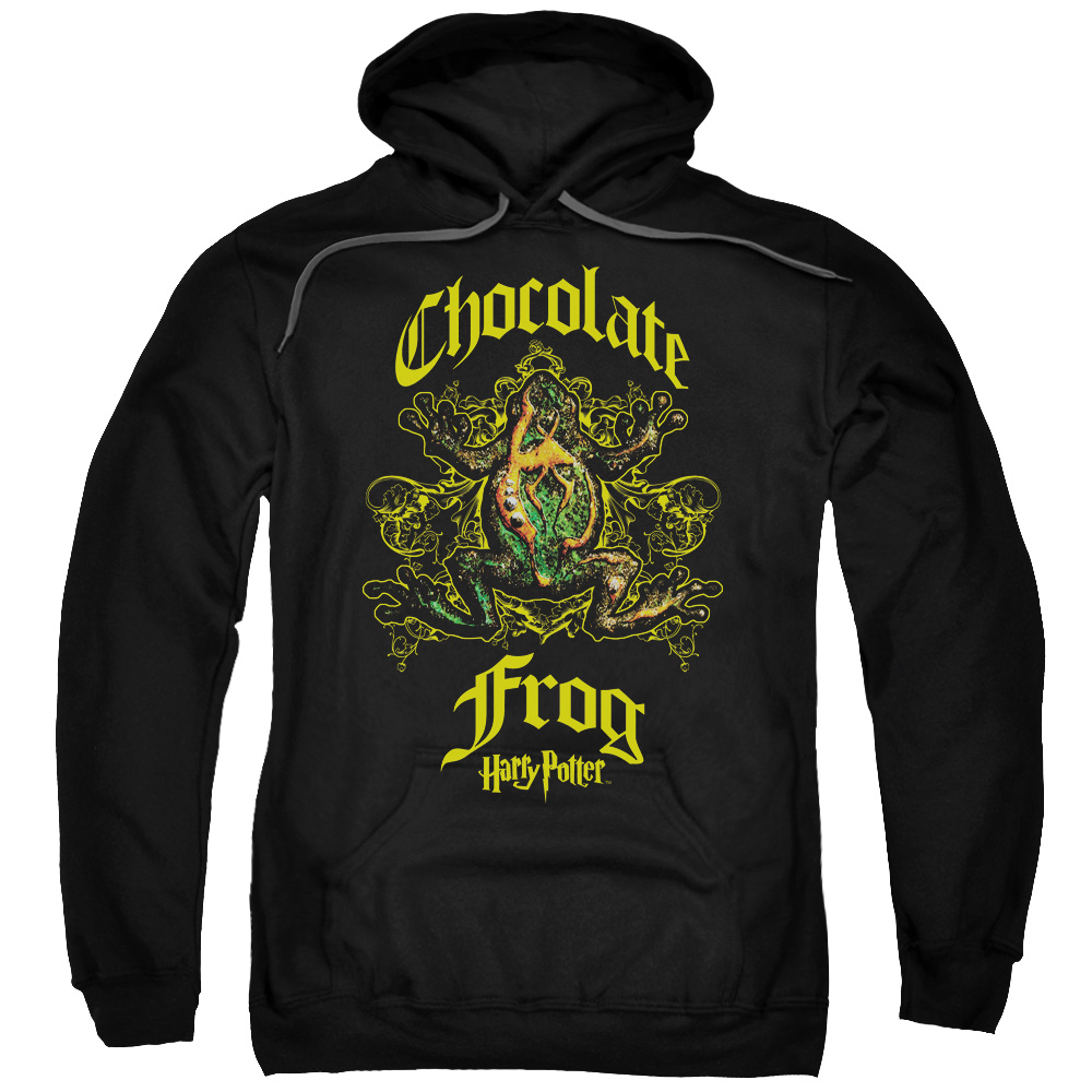 Harry Potter & Chocolate Frog-Adult Pull-Over Hoodie, Black - Medium