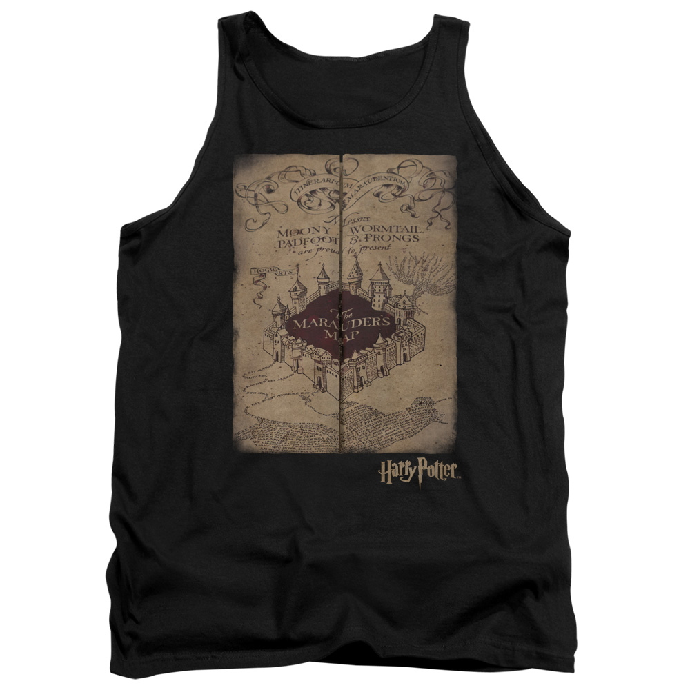 Harry Potter & Marauders Map-Adult Tank Top, Black - 2X