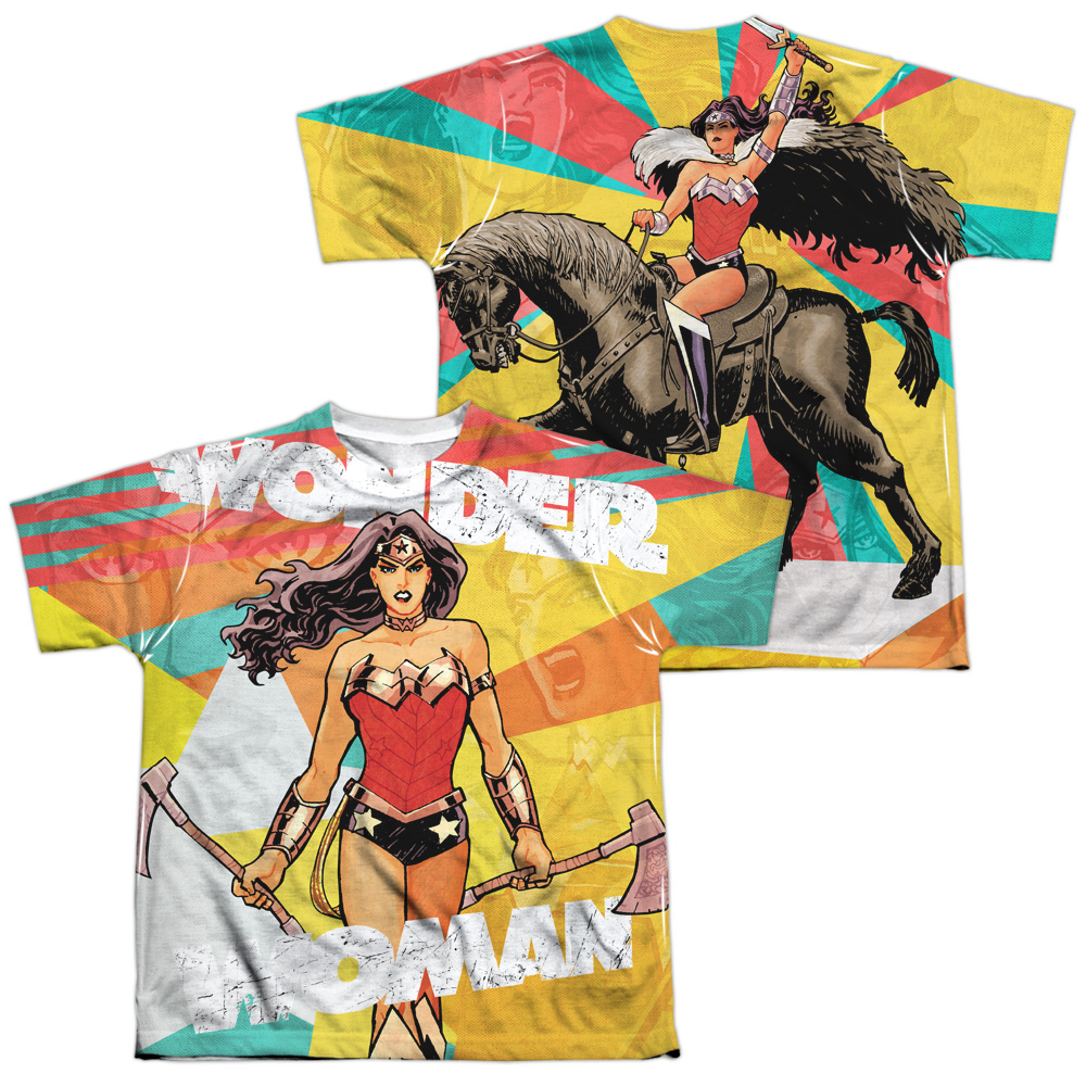 JLA611FB-YTPP-4 JLA Hands Full Front & Back Print Youth Short Sleeve T-Shirt, White - Extra Large