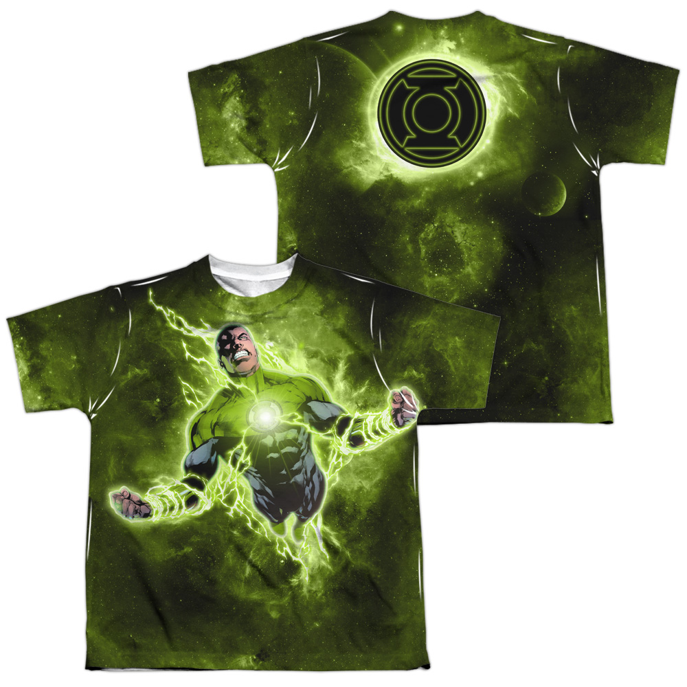 GL367FB-YTPP-4 Green Lantern Inner Strength Front & Back Print Youth Short Sleeve T-Shirt, White - Extra Large