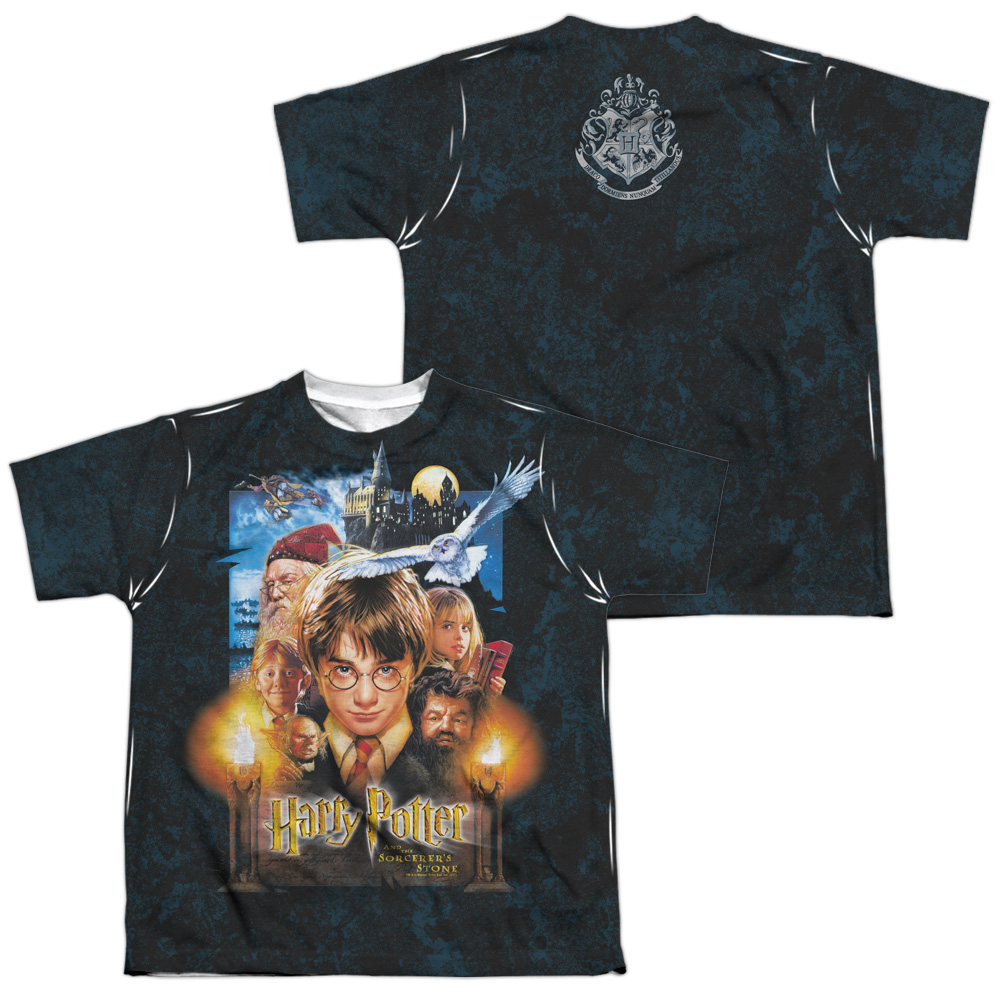 HP1004FB-YTPP-4 Harry Potter The Beginning Front & Back Print Youth Short Sleeve T-Shirt, White - Extra Large