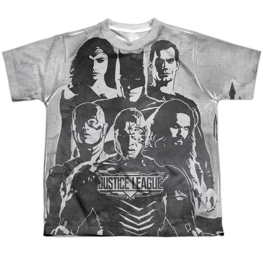 JLM136-YTPP-4 Justice League Movie The League Youth Short Sleeve T-Shirt, White - Extra Large