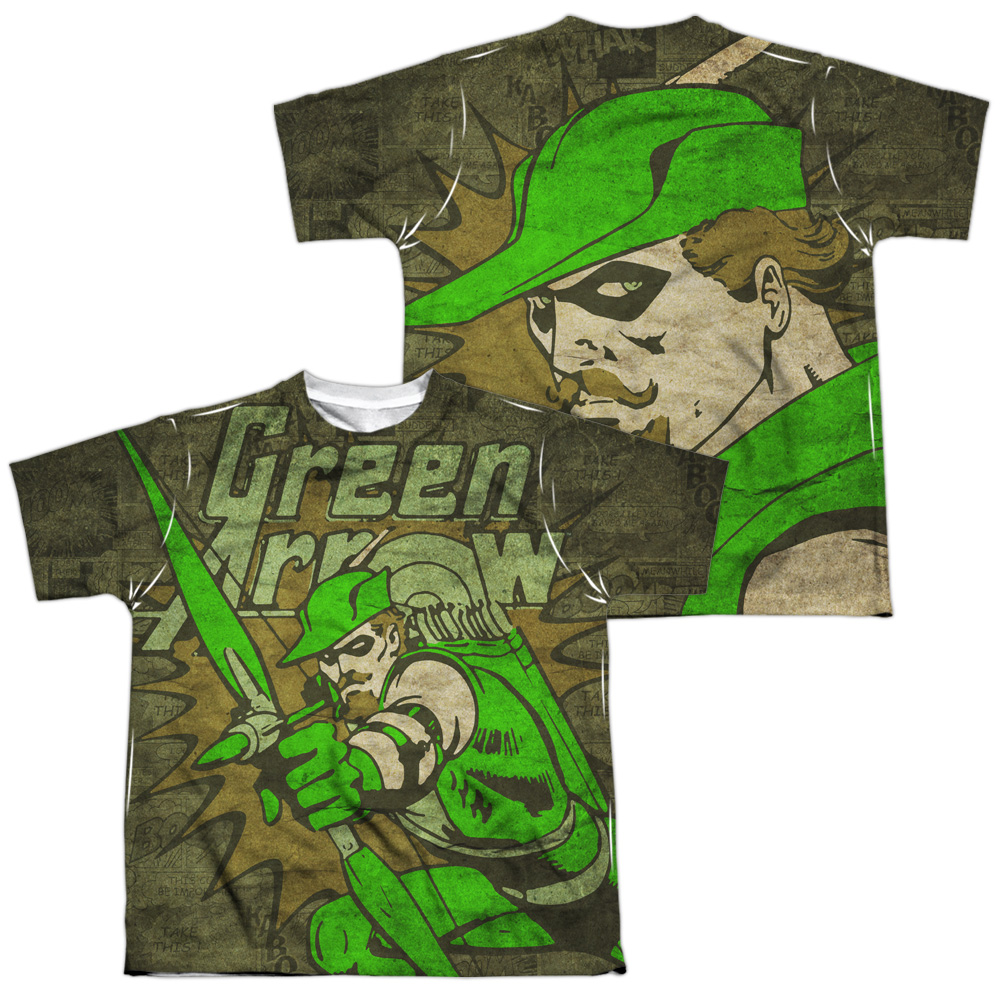 DCO837FB-YTPP-4 DC Take Aim Front & Back Print Youth Short Sleeve T-Shirt, White - Extra Large