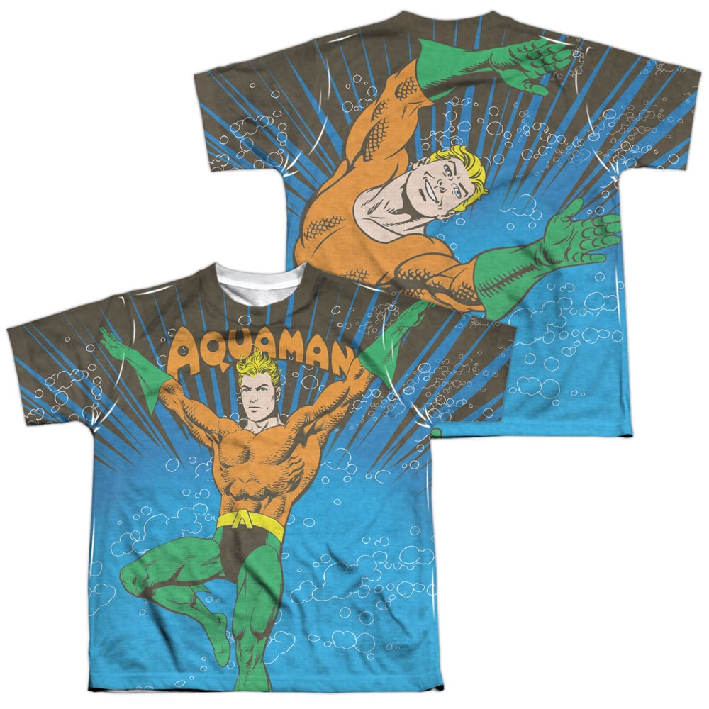 DCO870FB-YTPP-4 DC Underwater Sub Front & Back Print Youth Short Sleeve T-Shirt, White - Extra Large
