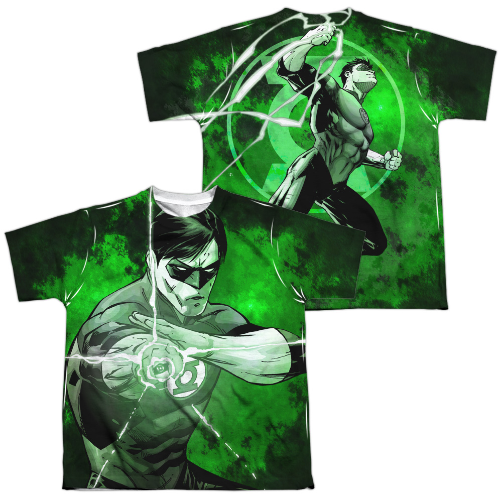JLA621FB-YTPP-4 JLA Charging Front & Back Print Youth Short Sleeve T-Shirt, White - Extra Large