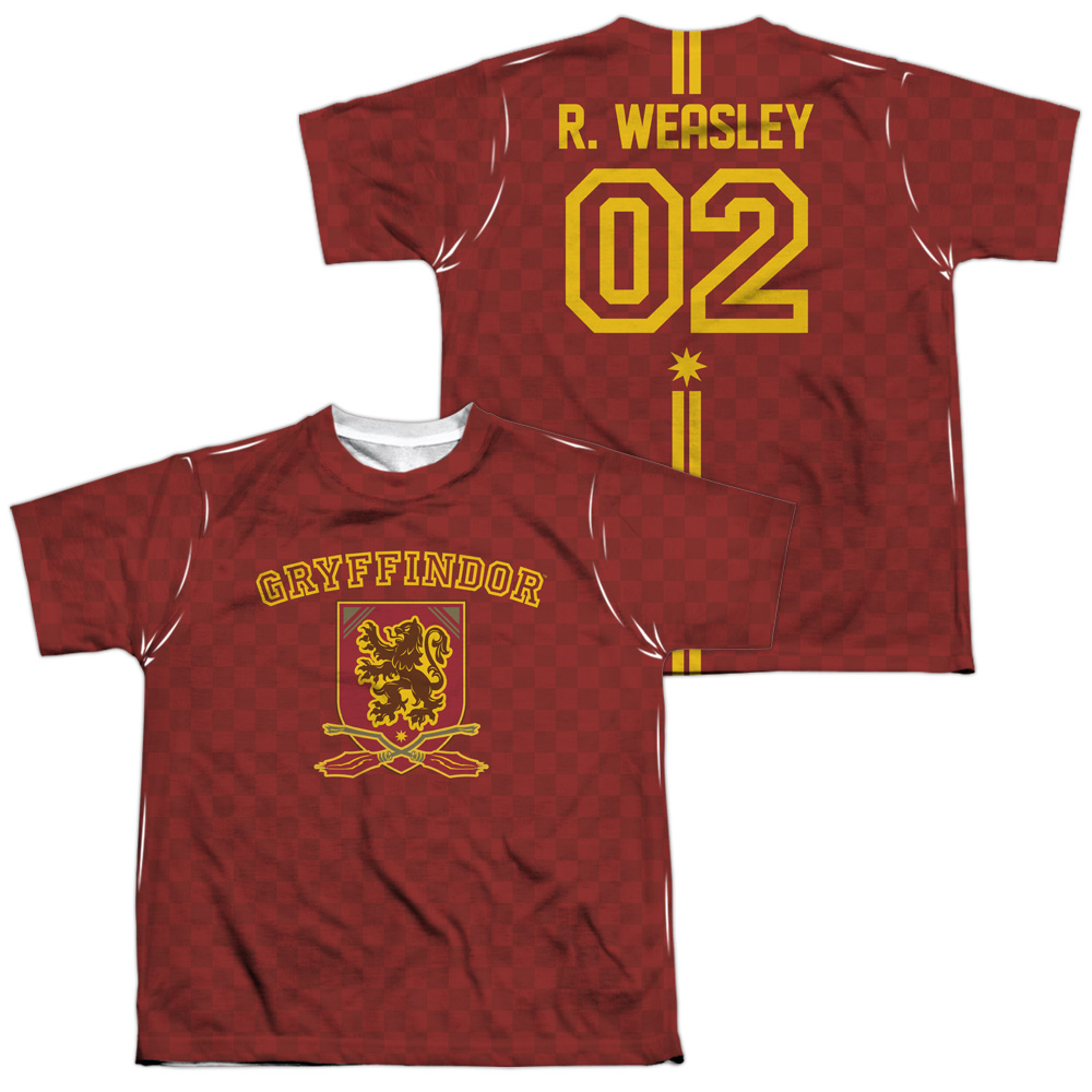 HP8083FB-YTPP-4 Harry Potter Weasley Sweater Front & Back Print Youth Short Sleeve T-Shirt, White - Extra Large