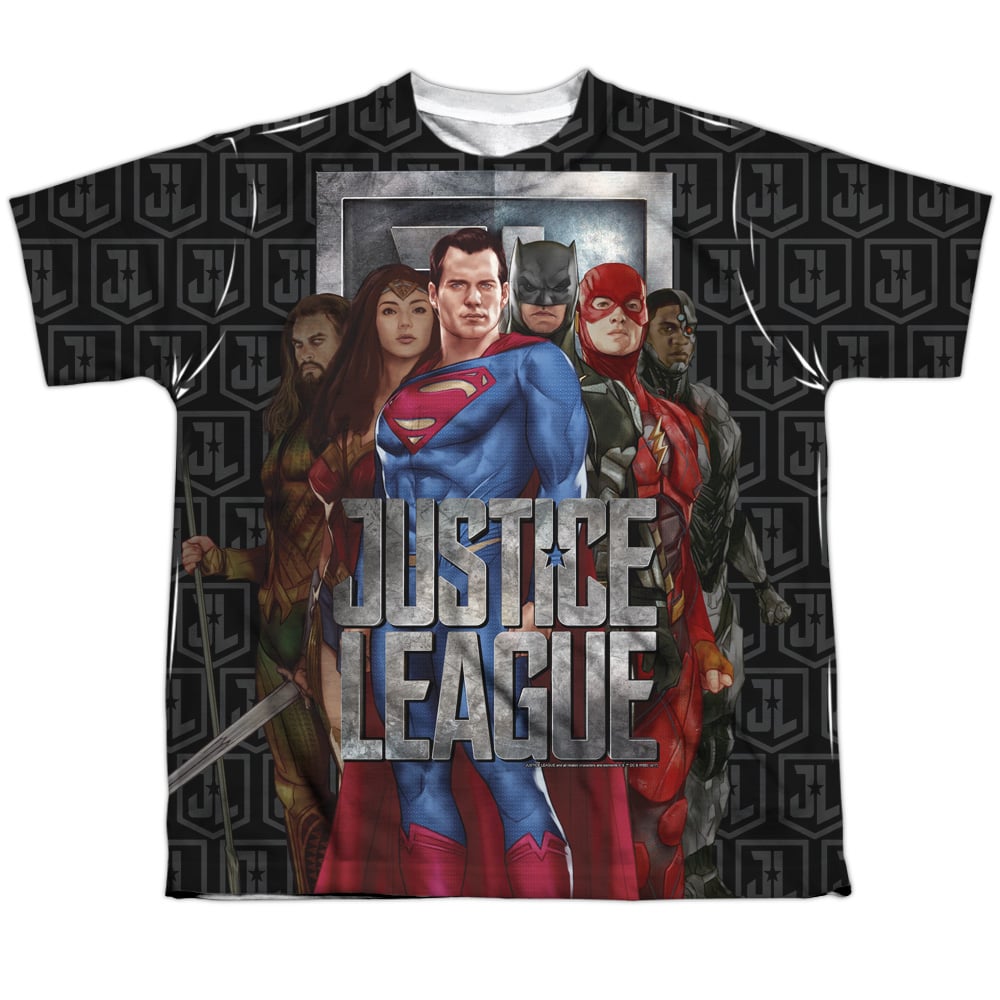 JLM116-YTPP-4 Justice League Movie The League Youth Short Sleeve T-Shirt, White - Extra Large