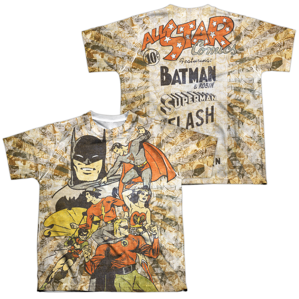 DCO812FB-YTPP-4 DC All Stars Front & Back Print Youth Short Sleeve T-Shirt, White - Extra Large
