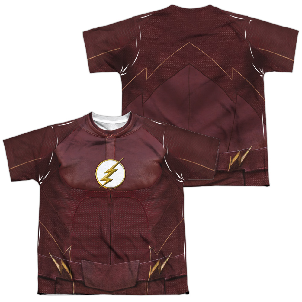 FLSH123FB-YTPP-4 Flash Season Four Uniform Front & Back Print Youth Short Sleeve T-Shirt, White - Extra Large