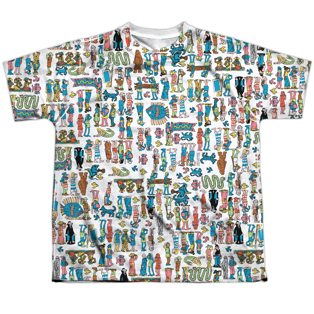 DRM357-YTPP-4 Wheres Waldo Figures Youth Short Sleeve T-Shirt, White - Extra Large