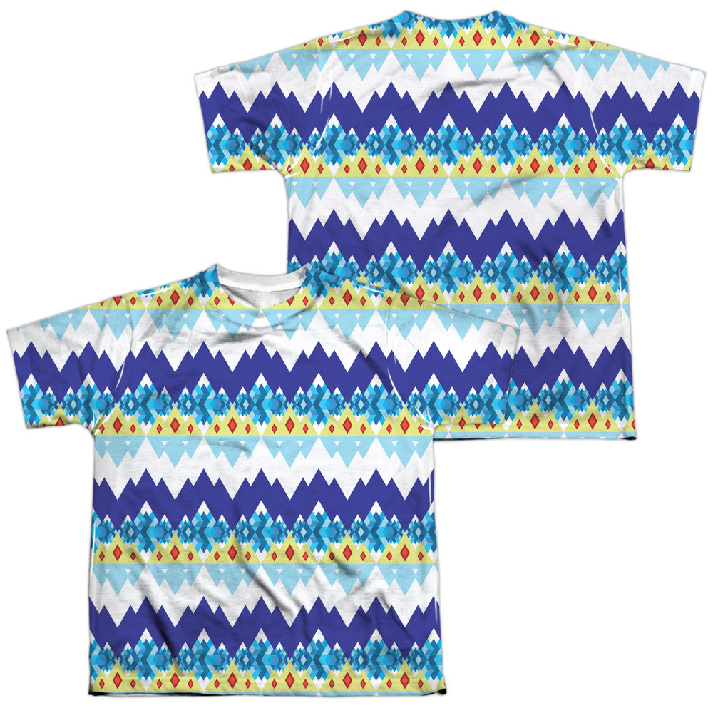 CN454FB-YTPP-4 Adventure Time Ice King Geometric Front & Back Print Youth Short Sleeve T-Shirt, White - Extra Large