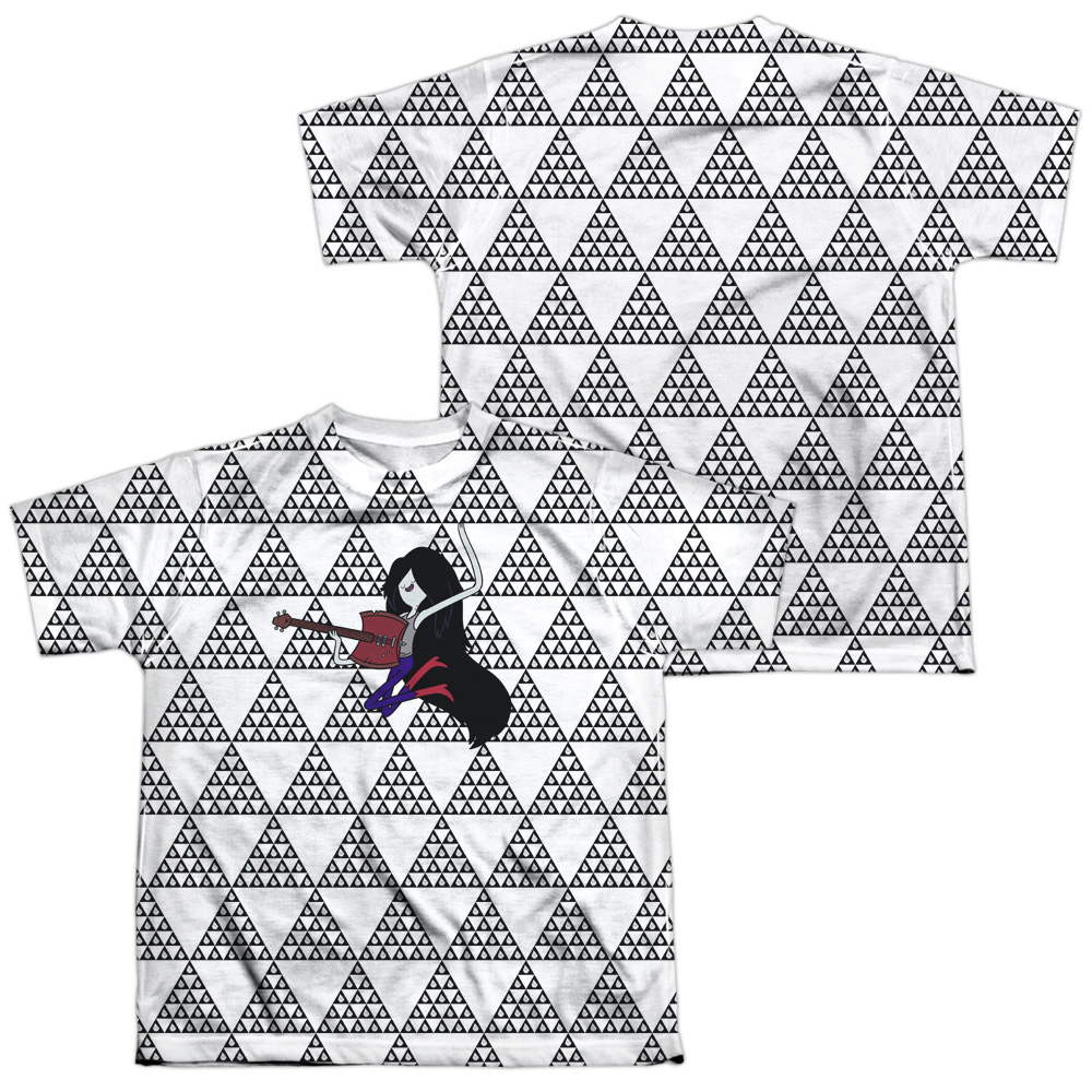 CN456FB-YTPP-4 Adventure Time Marcy Triangles Front & Back Print Youth Short Sleeve T-Shirt, White - Extra Large
