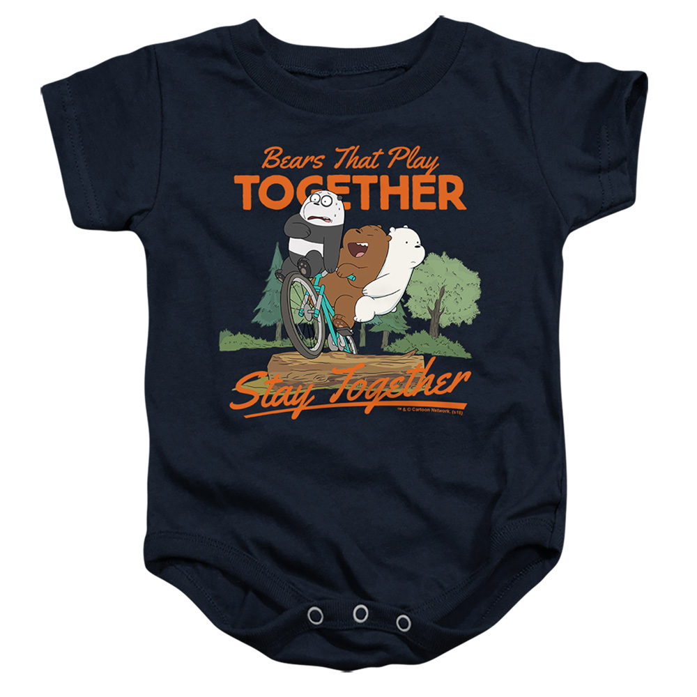 CN773-SS-2 We Bare Bears Stay Together Infant Snapsuit, Navy - Medium - 12 Month