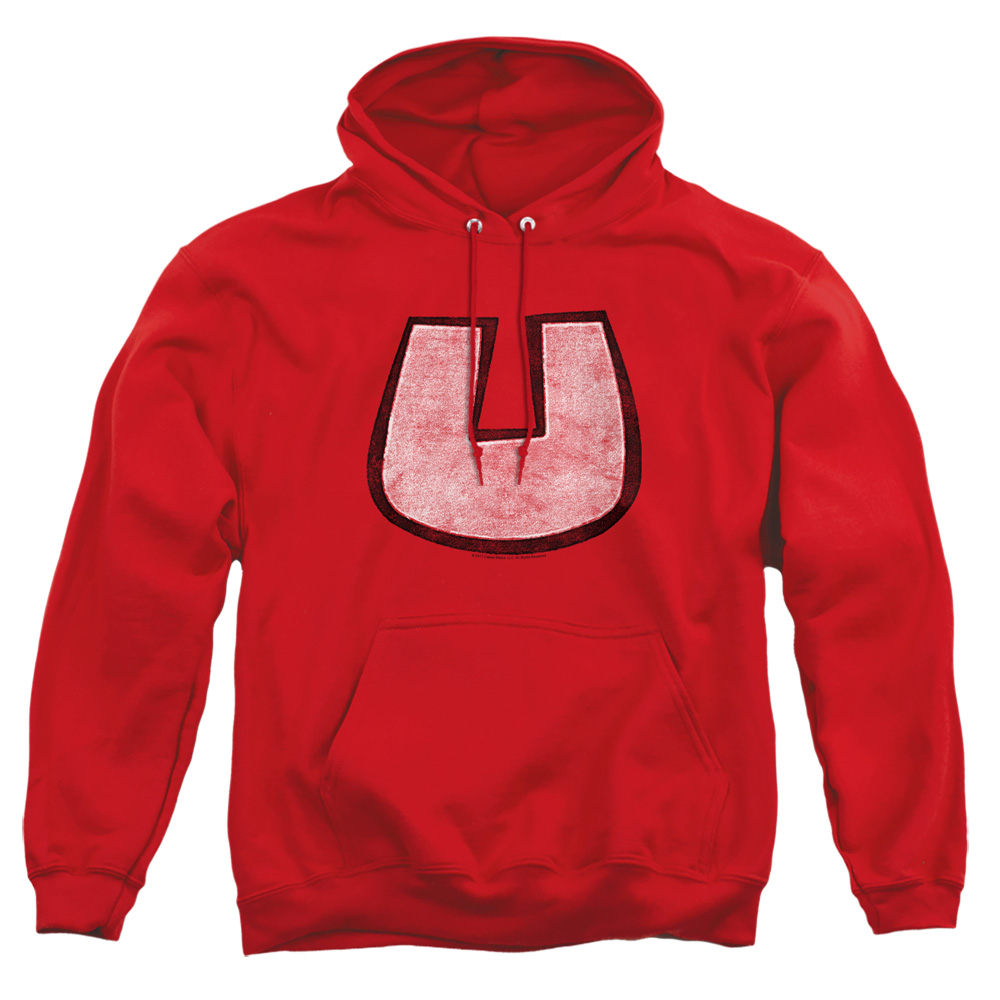 DRM109B-AFTH-5 Underdog U Crest Adult Pullover Hoodie, Red - 2X