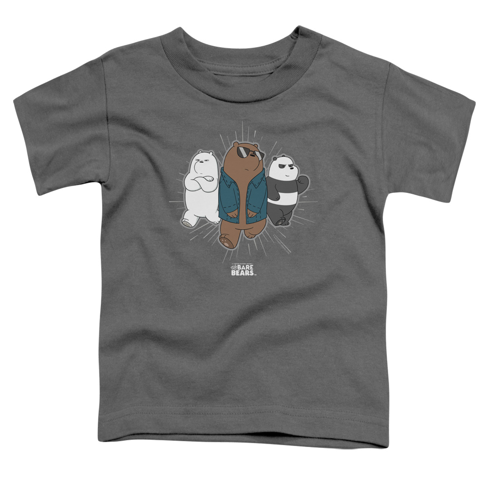 CN722-TT-2 We Bare Bears Jacket Toddler Short Sleeve T-Shirt, Charcoal - Medium 3T