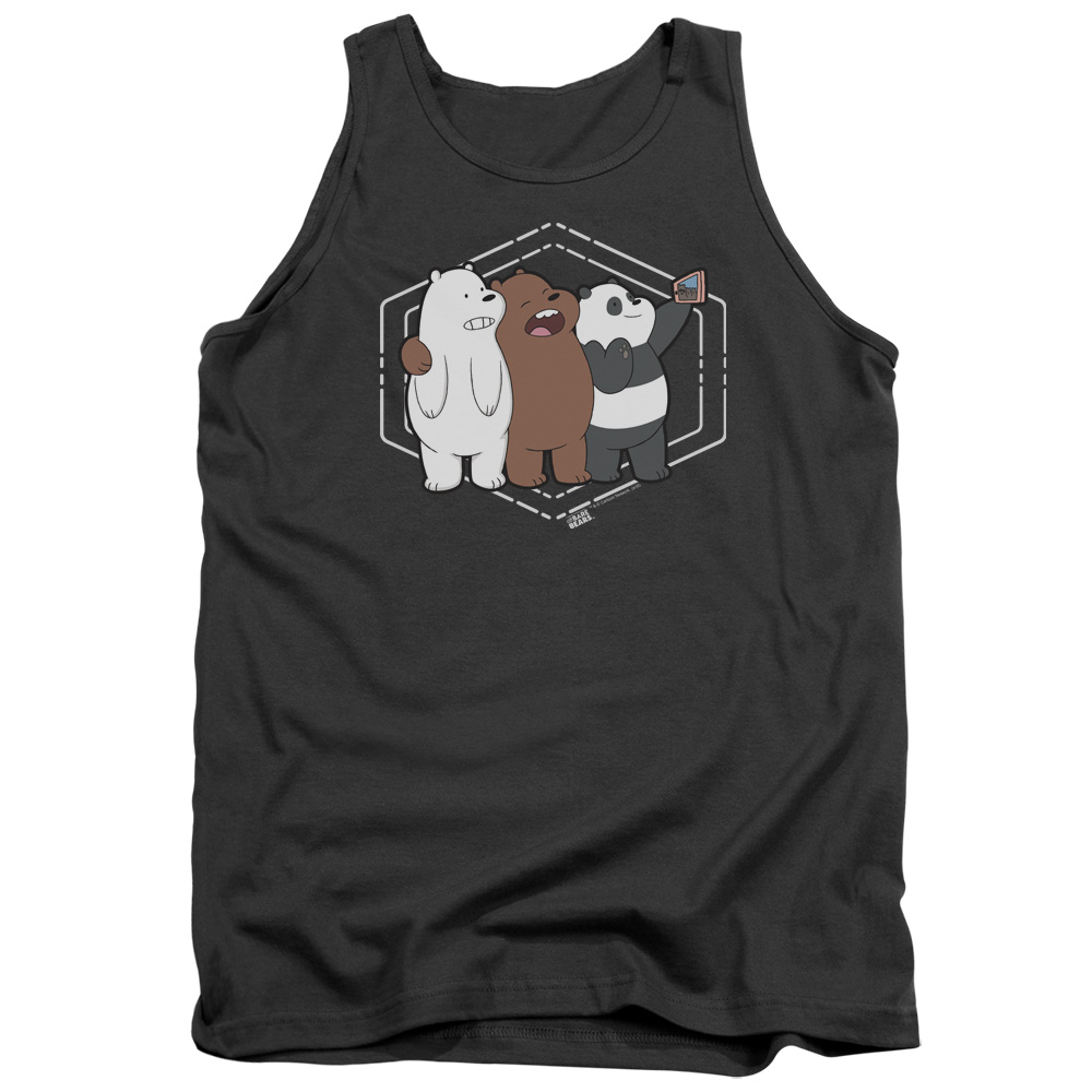 CN725-TK-4 We Bare Bears Selfie Adult Tank Top, Charcoal - Extra Large