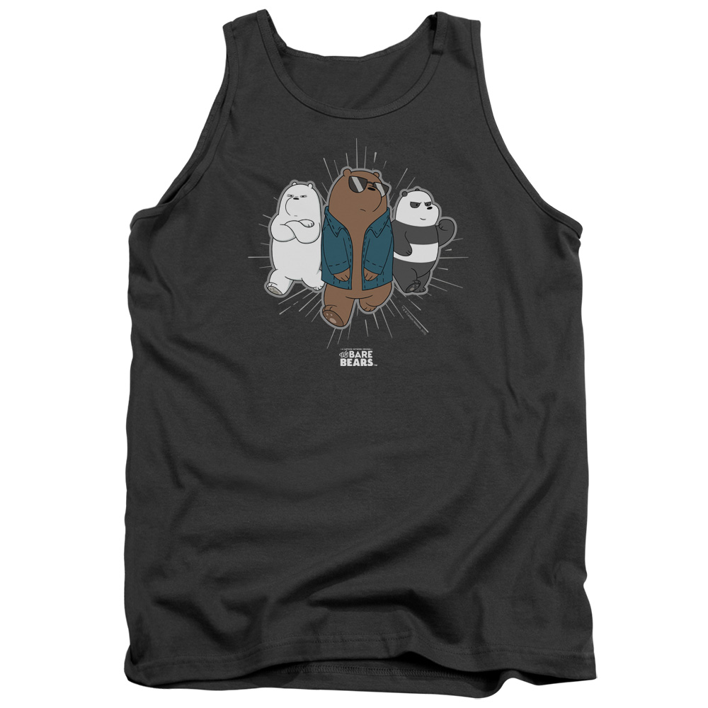 CN722-TK-2 We Bare Bears Jacket Adult Tank Top, Charcoal - Medium
