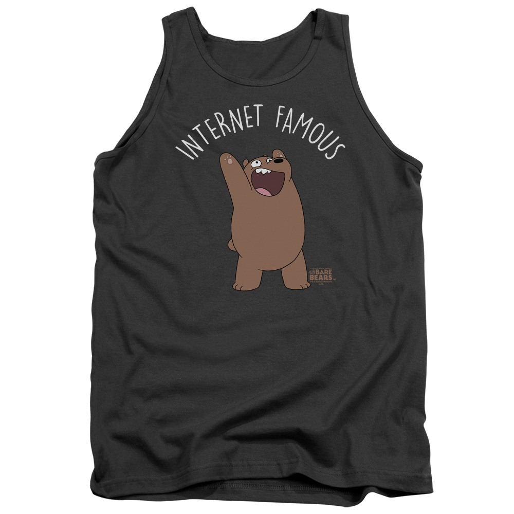 CN528-TK-2 We Bare Bears Internet Famous Adult Tank Top, Charcoal - Medium