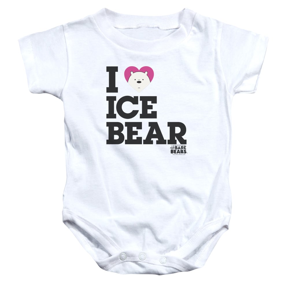 CN542-SS-4 We Bare Bears Heart Ice Bear Infant Snapsuit, White - Extra Large - 24 Month