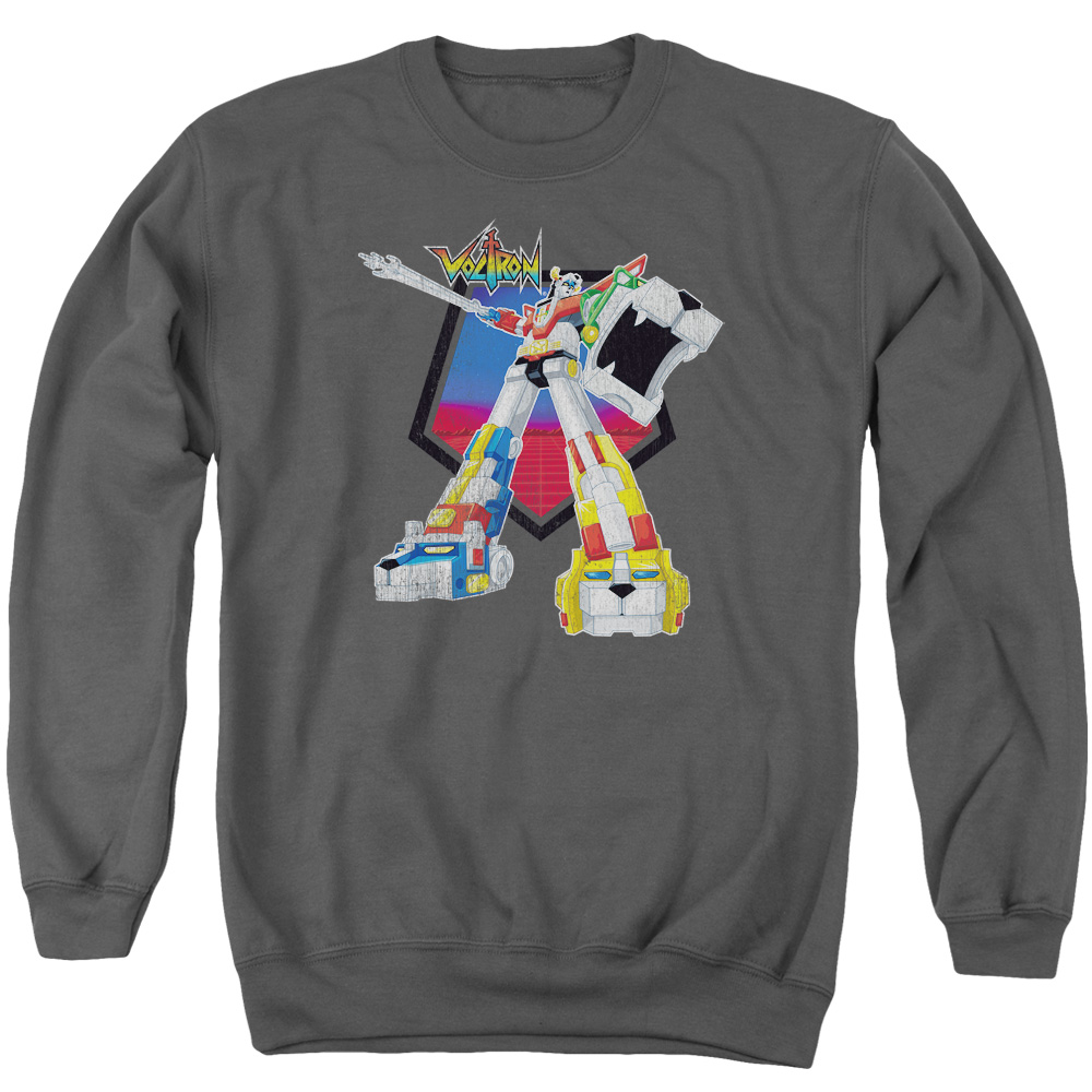 DRM117B-AS-2 Voltron Blazing Sword Adult Crewneck Sweatshirt, Charcoal - Medium
