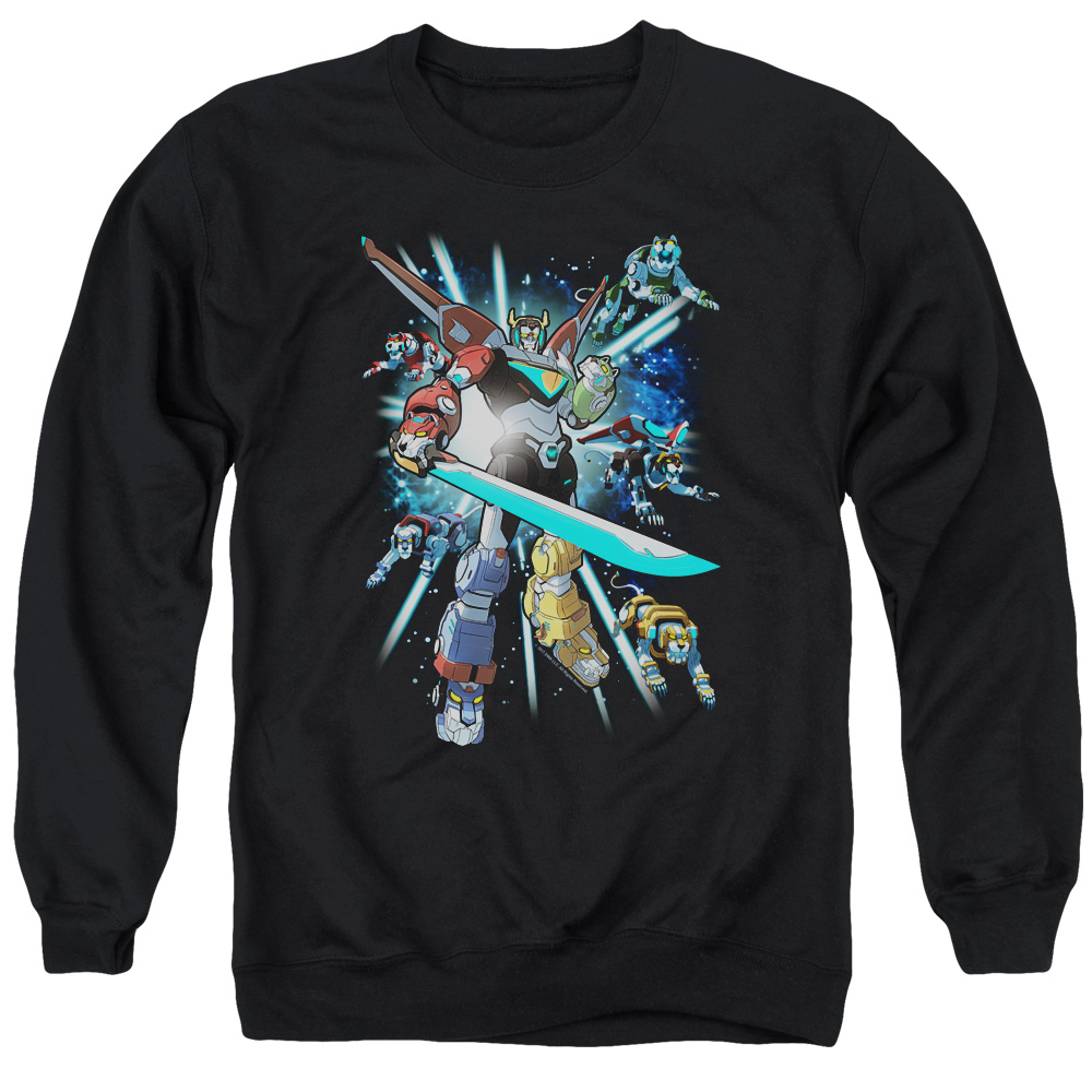 DRM333-AS-2 Voltron Lions Share Adult Crewneck Sweatshirt, Black - Medium