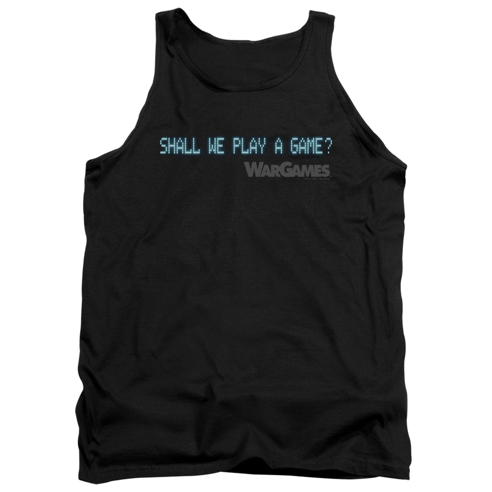 MGM304-TK-2 Wargames Shall We Adult Tank Top, Black - Medium