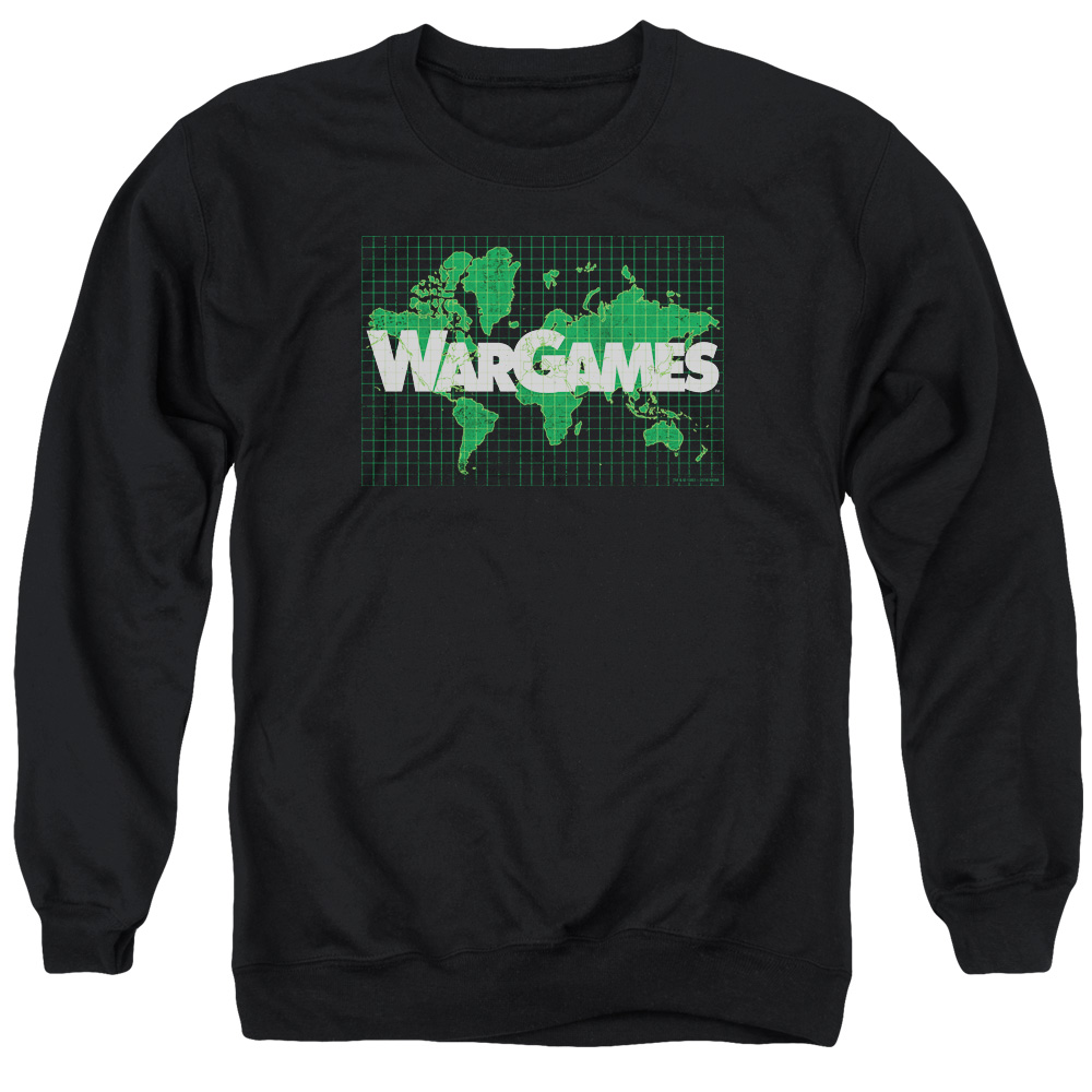 MGM309-AS-2 Wargames Game Board Adult Crewneck Sweatshirt, Black - Medium