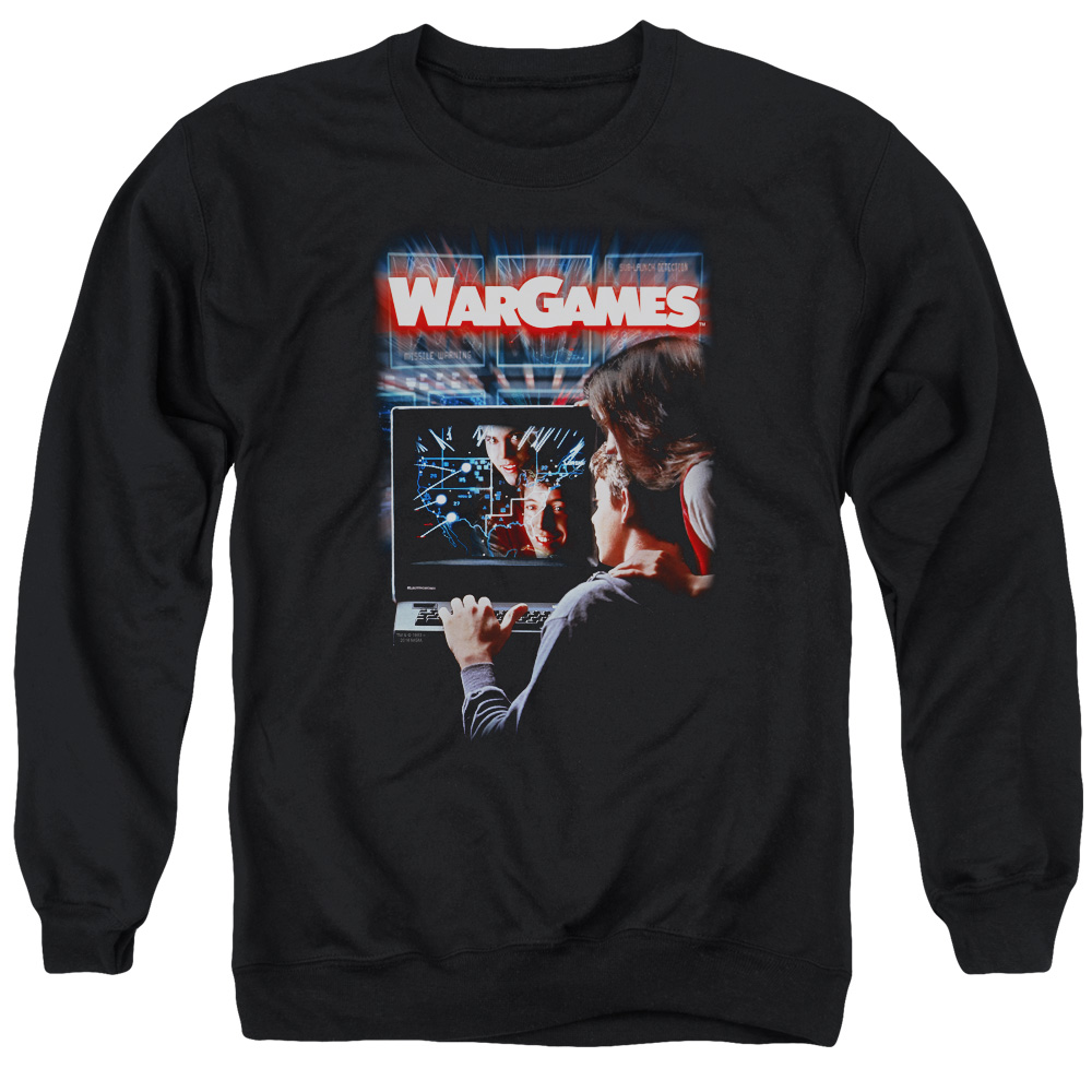 MGM320-AS-2 Wargames Poster Adult Crewneck Sweatshirt, Black - Medium