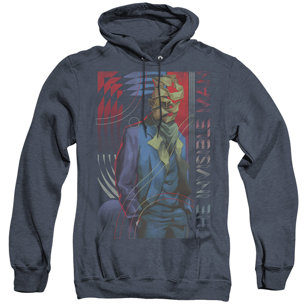 UNI1365-AHH-2 Universal Monsters Unravelling Adult Heather Hoodie, Navy - Medium