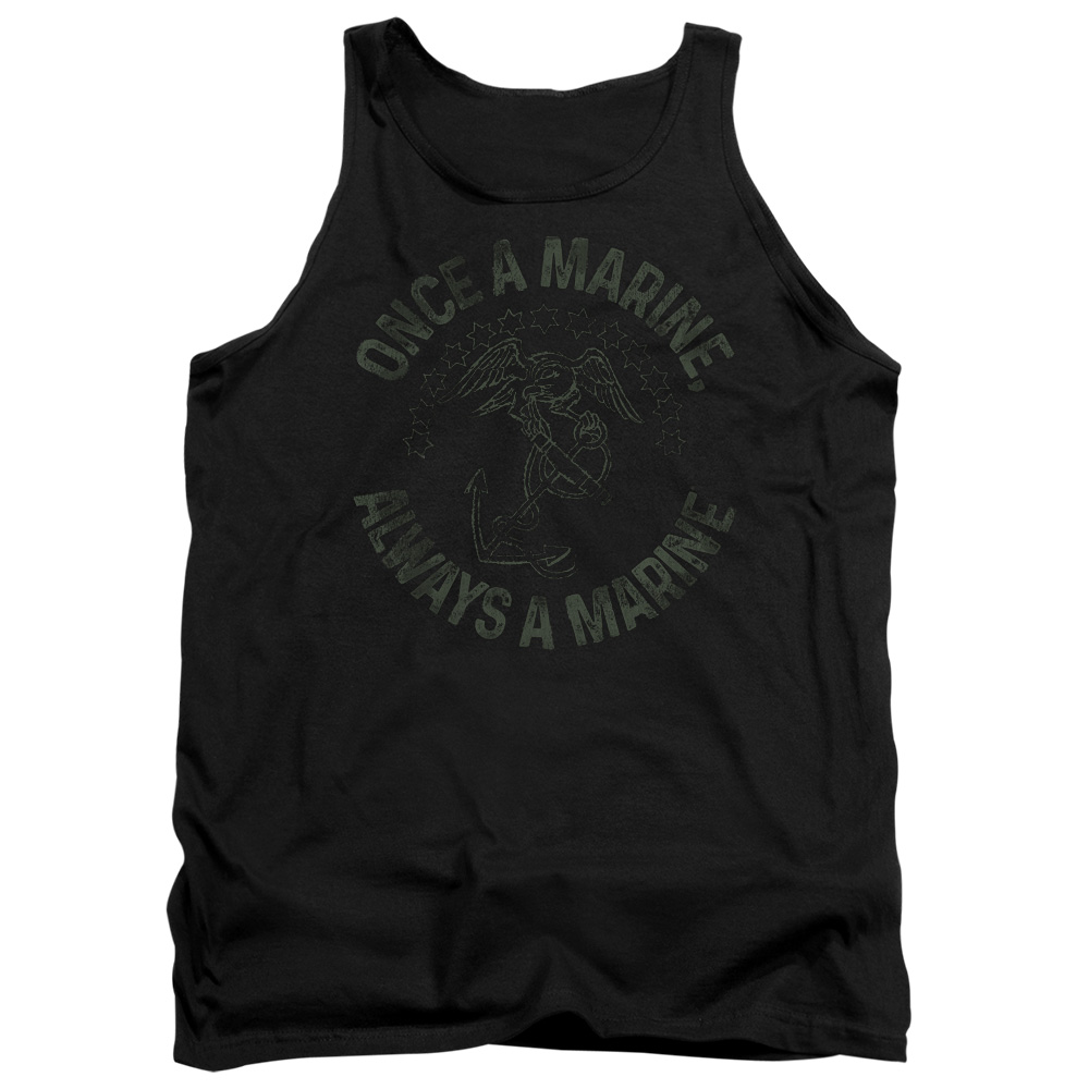 USMC114-TK-3 US Marine Corps Always A Marine Adult Tank Top, Black - Large