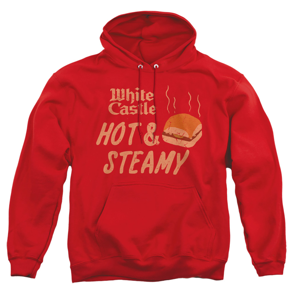 WHT105-AFTH-1 White Castle Hot & Steamy Adult Pullover Hoodie, Red - Small