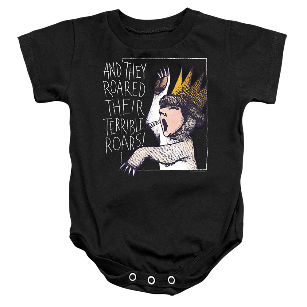 WBM807-SS-2 Where The Wild Things Are Roar Infant Snapsuit, Black - Medium - 12 Month