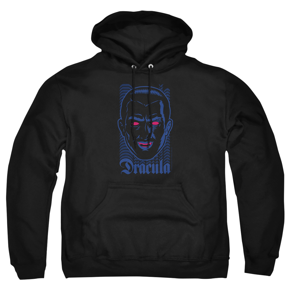 UNI2294-AFTH-4 Universal Monsters Dracula Neon Adult Pullover Hoodie, Black - Extra Large