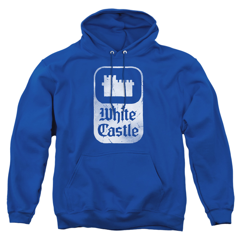 WHT124-AFTH-2 White Castle Classic Logo Adult Pullover Hoodie, Royal - Medium