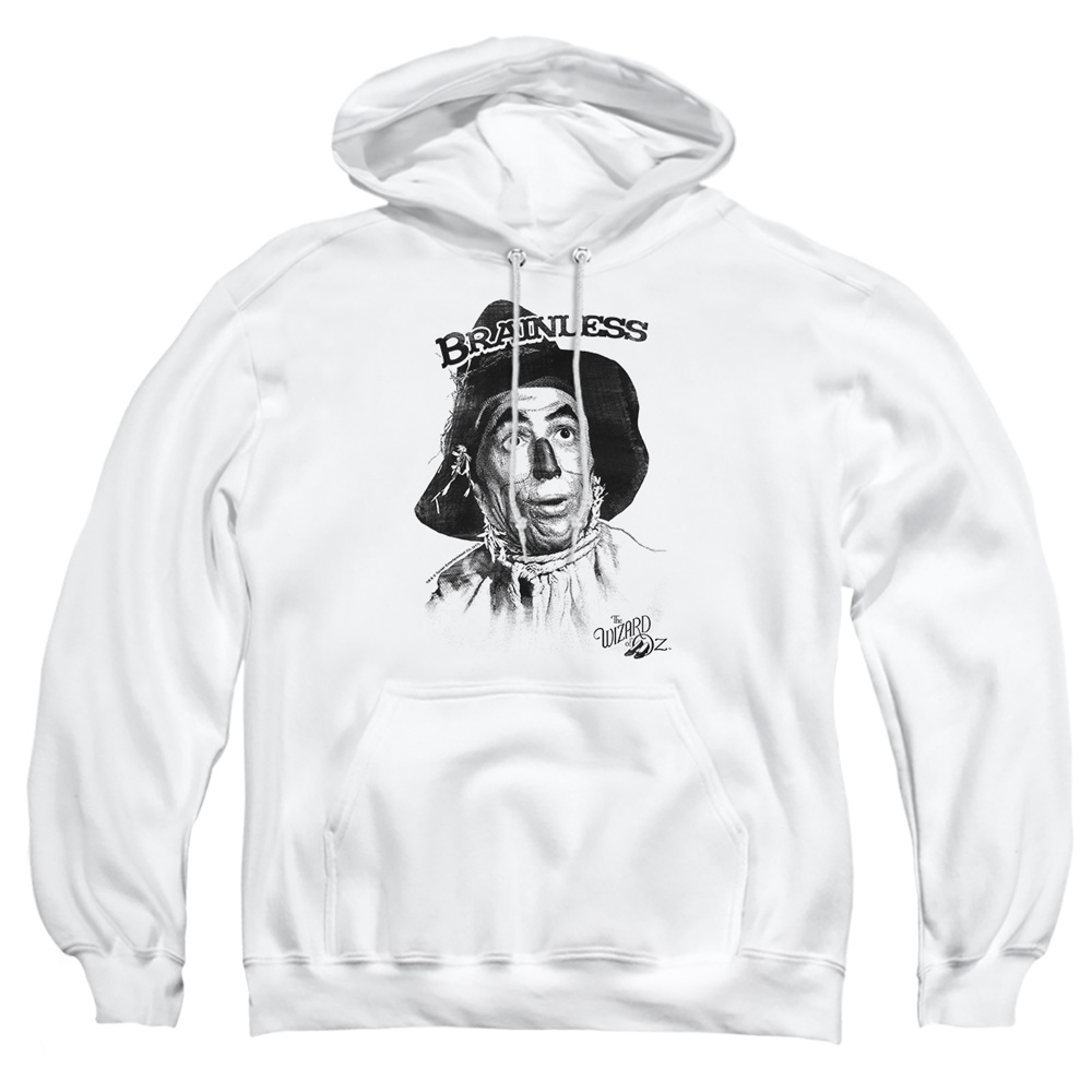 OZ103-AFTH-3 Wizard of Oz Brainless Adult Pullover Hoodie, White - Large