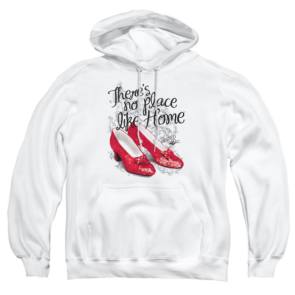 OZ109-AFTH-3 Wizard of Oz Ruby Slippers Adult Pullover Hoodie, White - Large