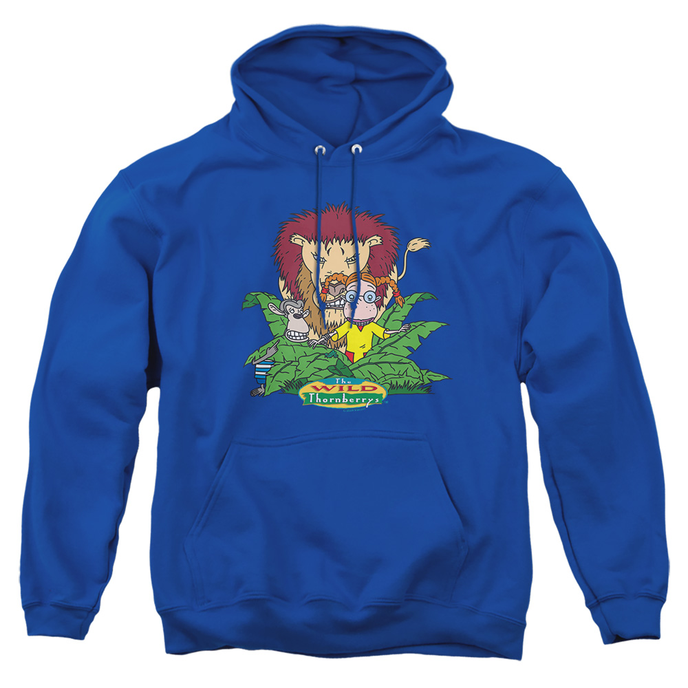 NICK508-AFTH-2 Wild Thornberrys Sneak Attack Adult Pullover Hoodie, Royal - Medium