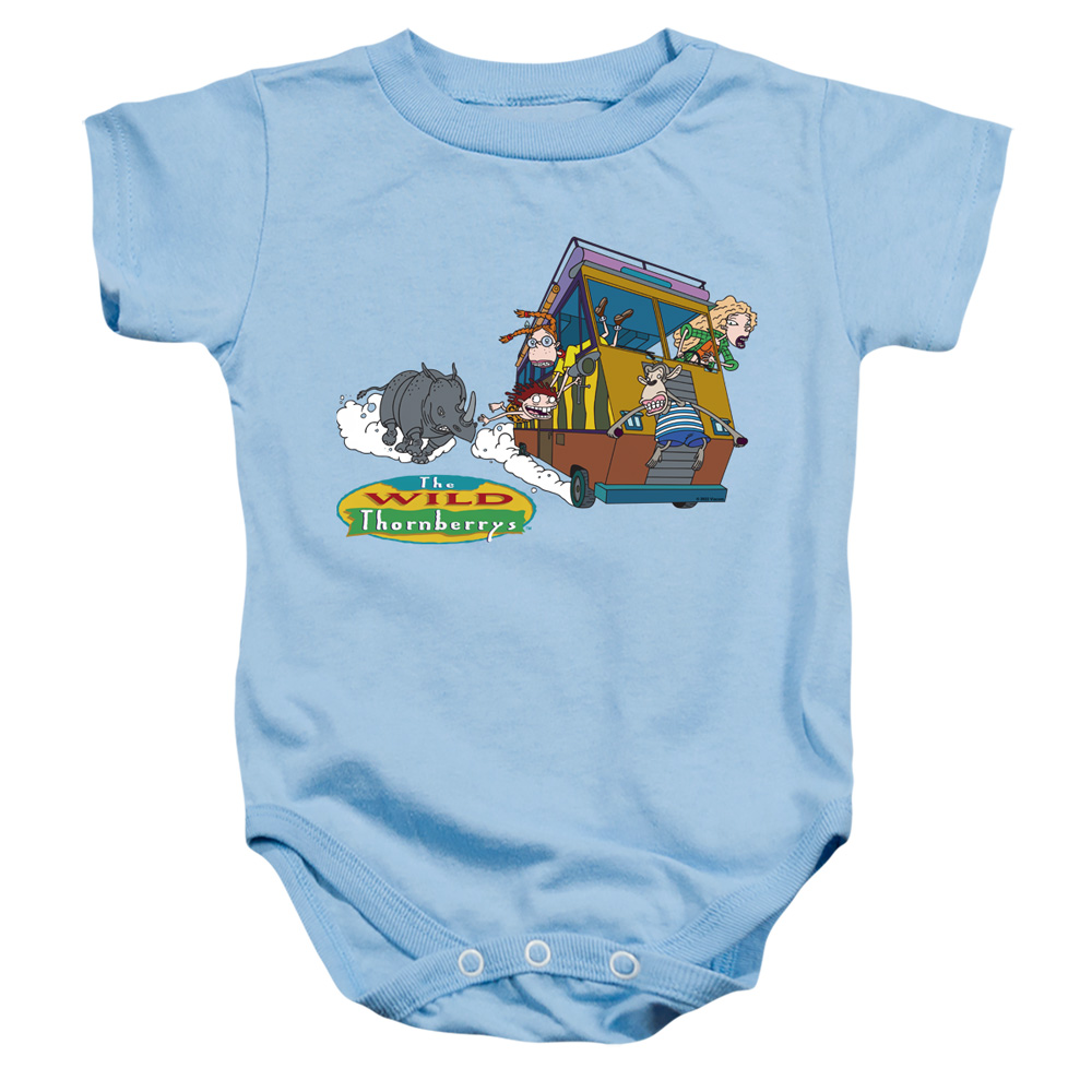 NICK513-SS-2 Wild Thornberrys Runaway Rhino Infant Snapsuit, Light Blue - Medium - 12 Month