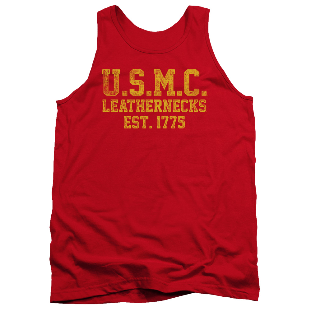 USMC100-TK-5 US Marine Corps Leathernecks Adult Tank Top, Red - 2X