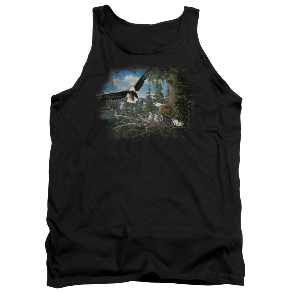 WW114-TK-4 Wildlife Spring Bald Eagles Adult Tank Top, Black - Extra Large