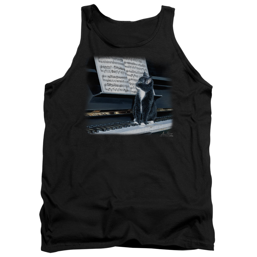 WW154-TK-1 Wildlife Kitten on the Keys Adult Tank Top, Black - Small