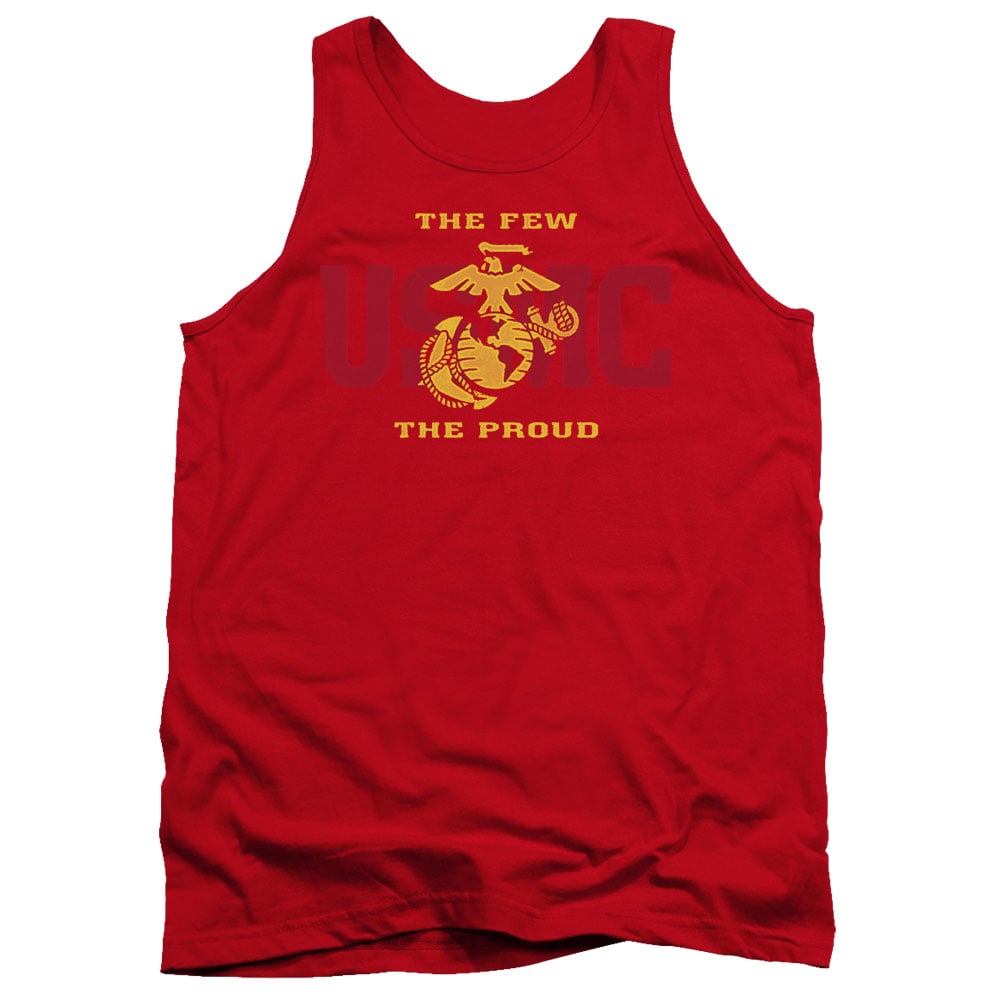 USMC102B-TK-2 US Marine Corps Split Tag Adult Tank Top, Red - Medium