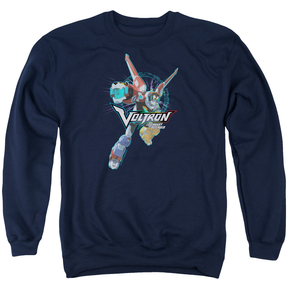 DRM321-AS-2 Voltron Defender Pose Adult Crewneck Sweatshirt, Navy - Medium