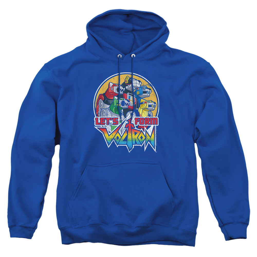 DRM253-AFTH-2 Voltron Lets Form Adult Pullover Hoodie, Royal - Medium