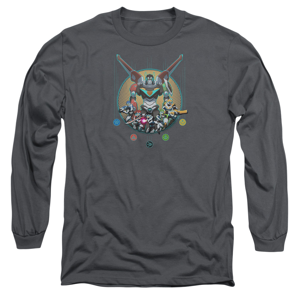 DRM324-AL-2 Voltron Assemble Adult Long Sleeve T-Shirt, Charcoal - Medium