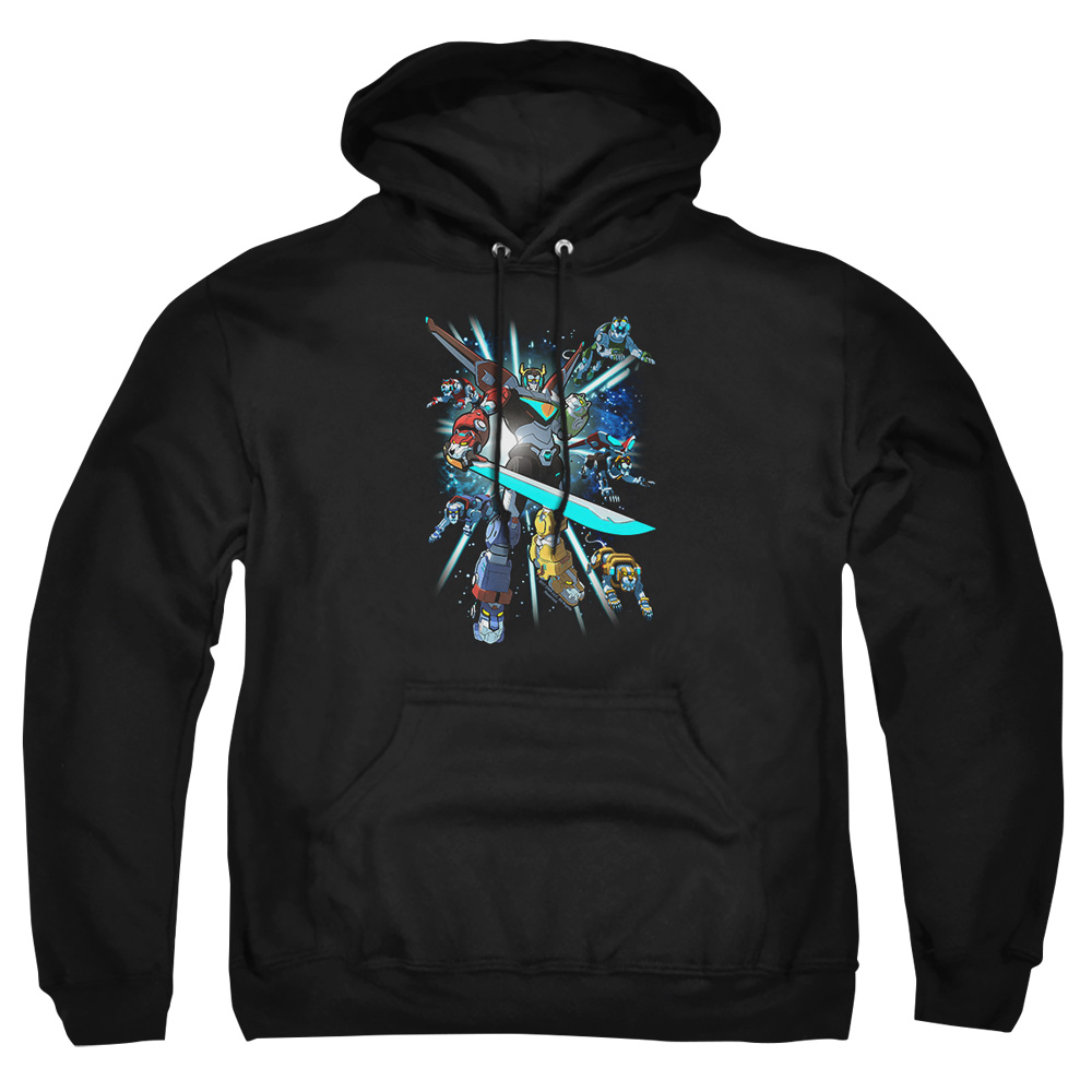 DRM333-AFTH-4 Voltron Lions Share Adult Pullover Hoodie, Black - Extra Large
