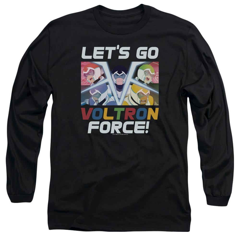 DRM327-AL-2 Voltron Lets Go Adult Long Sleeve T-Shirt, Black - Medium