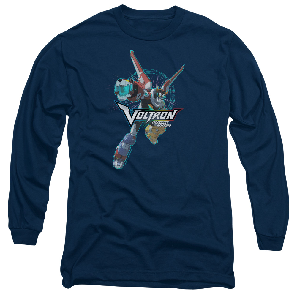 DRM321-AL-2 Voltron Defender Pose Adult Long Sleeve T-Shirt, Navy - Medium