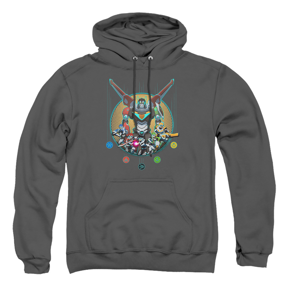 DRM324-AFTH-2 Voltron Assemble Adult Pullover Hoodie, Charcoal - Medium